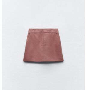 Zara High- Rise Linen Skort, Size XS, NWT, Ref 8385/377